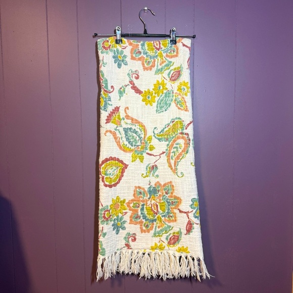 EnVogue Floral Paisley Woven Throw Blanket – 100% Cotton with Fringe - Picture 1 of 6